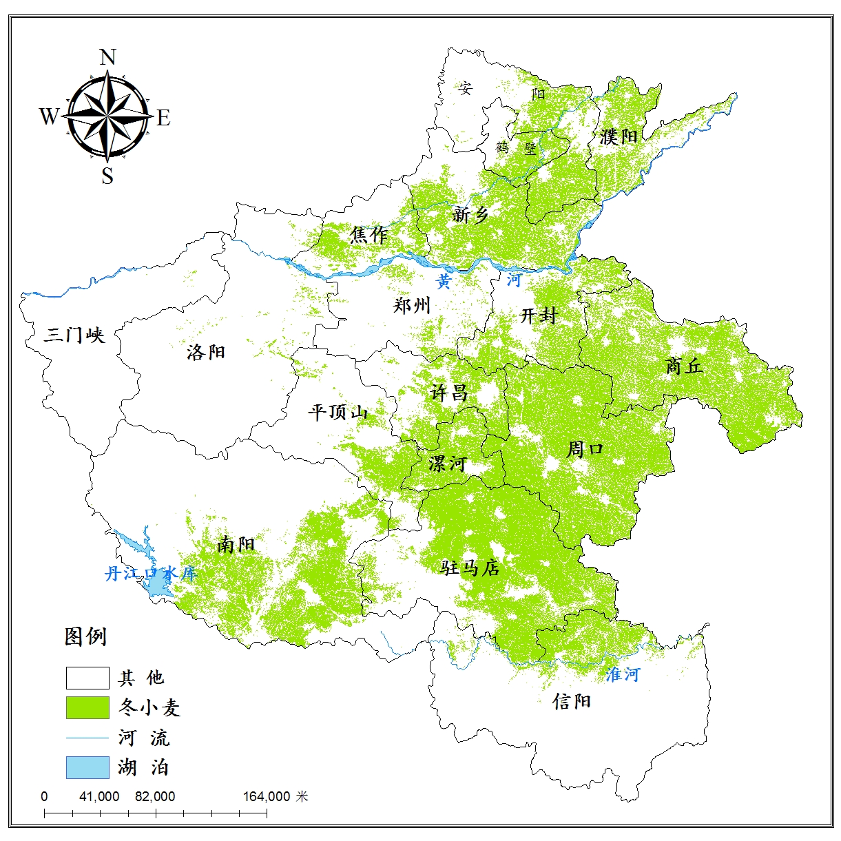 河南冬小麦种植分布提取图